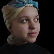 Portrait of a Girl wearing an African head dress